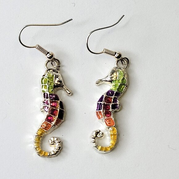 Seahorse Colourful Earrings - Picture 3 of 10